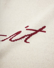 Crème Script Intarsia Knit
